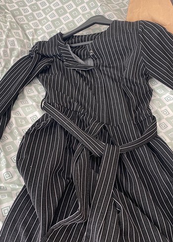 Çizgili Siyah  Tulum - Görsel 6