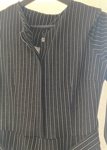 Çizgili Siyah  Tulum - Görsel 3