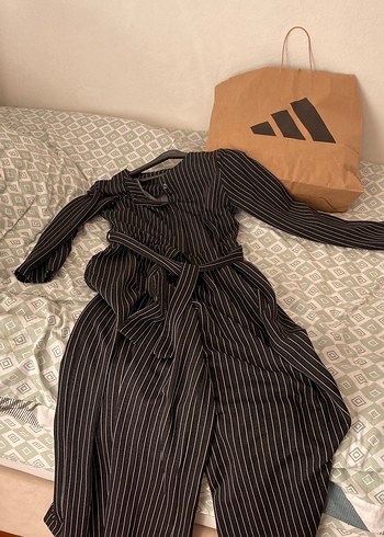 Çizgili Siyah  Tulum - Görsel 5