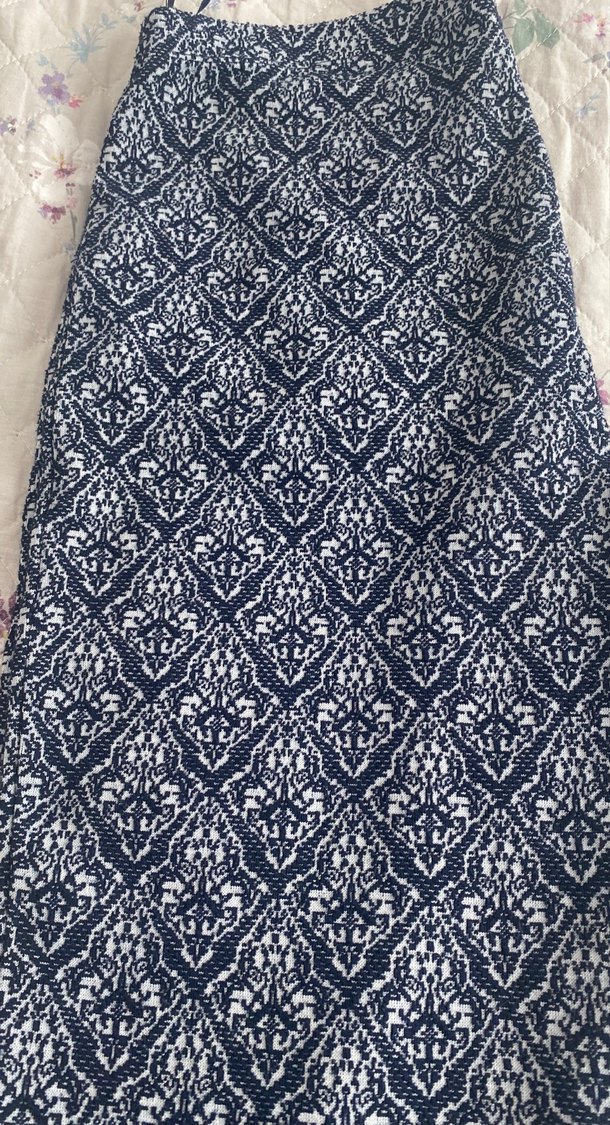 Bohem Desenli Kadın Midi  likralı Kumaş tayt - Görsel 2