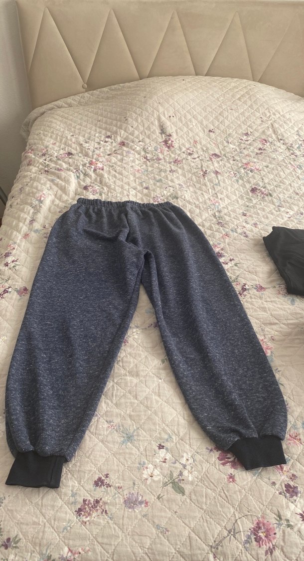 Kadın Siyah Salaş Eşofman Altı lacivert ikili - Görsel 3