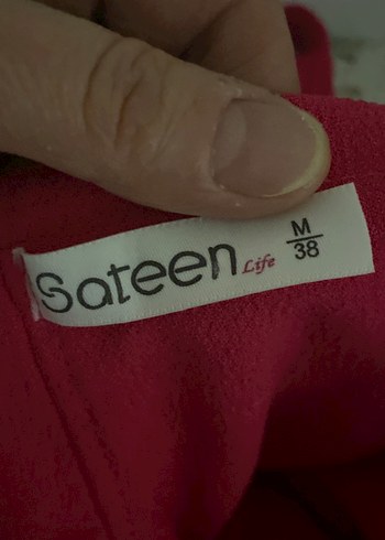 Pembe Kolsuz Midi Yelek kendinden kemerli - Görsel 6