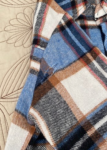 Düğmeli erkek çocuğu 3 4 yaş oduncu Gömlek el dikimi - Görsel 5