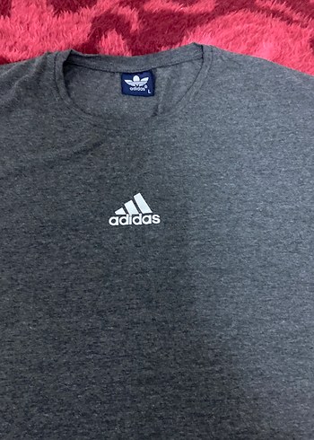 Gri Adidas Erkek Tişört, Kısa Kollu, Rahat Kesim L beden - Görsel 2