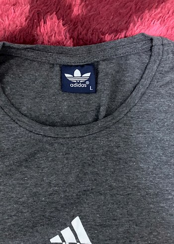 Gri Adidas Erkek Tişört, Kısa Kollu, Rahat Kesim L beden - Görsel 3