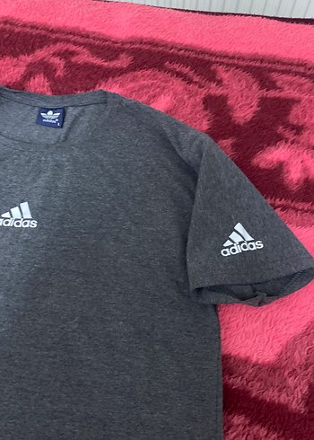 Gri Adidas Erkek Tişört, Kısa Kollu, Rahat Kesim L beden - Görsel 5