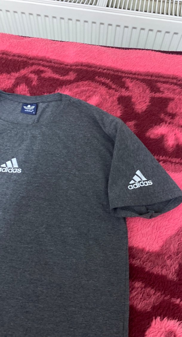 Gri Adidas Erkek Tişört, Kısa Kollu, Rahat Kesim L beden - Görsel 5