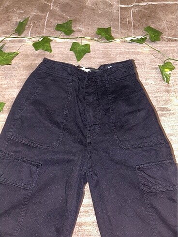 Zara KARGO SIYAH PANTOLON