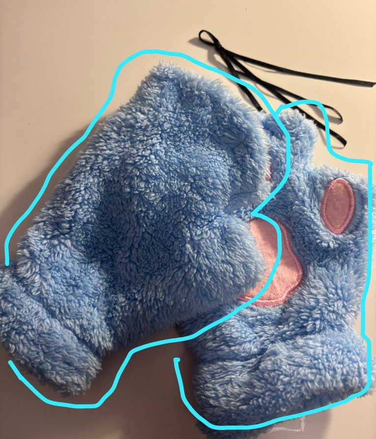 Pastel Mavi Kedi Pençe Eldivenleri - Görsel 2