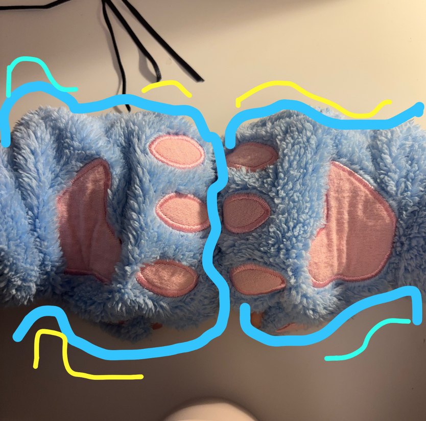 Pastel Mavi Kedi Pençe Eldivenleri - Görsel 3