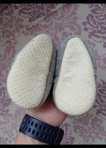 Gri Nakışlı Kız Çocuk Polar Ev Terliği - Görsel 3