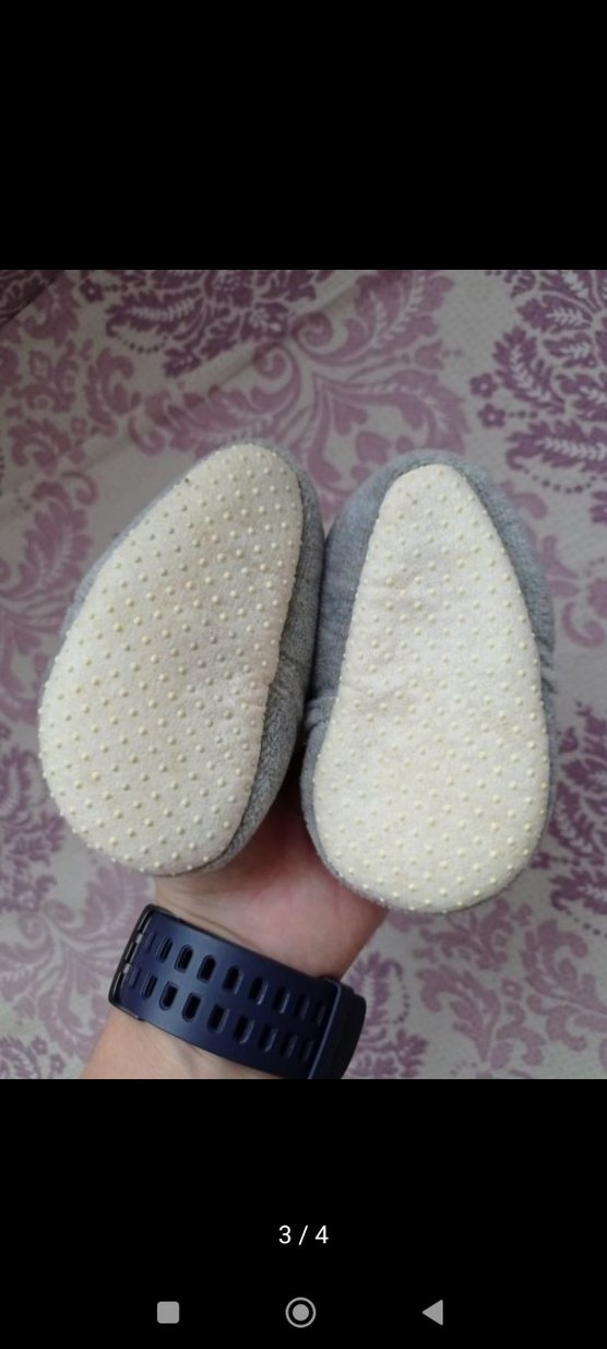 Gri Nakışlı Kız Çocuk Polar Ev Terliği - Görsel 3