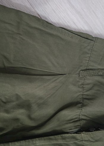 Kadın Haki Bol Kesim Keten Pantolon - Görsel 4