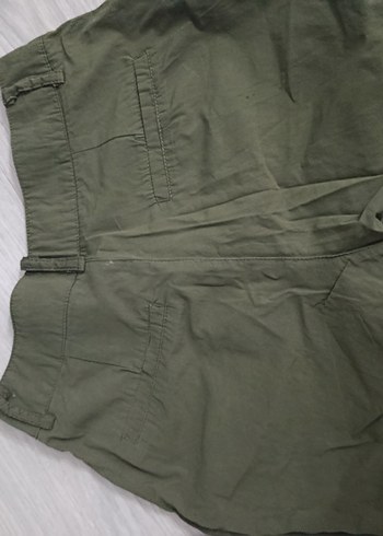 Kadın Haki Bol Kesim Keten Pantolon - Görsel 3