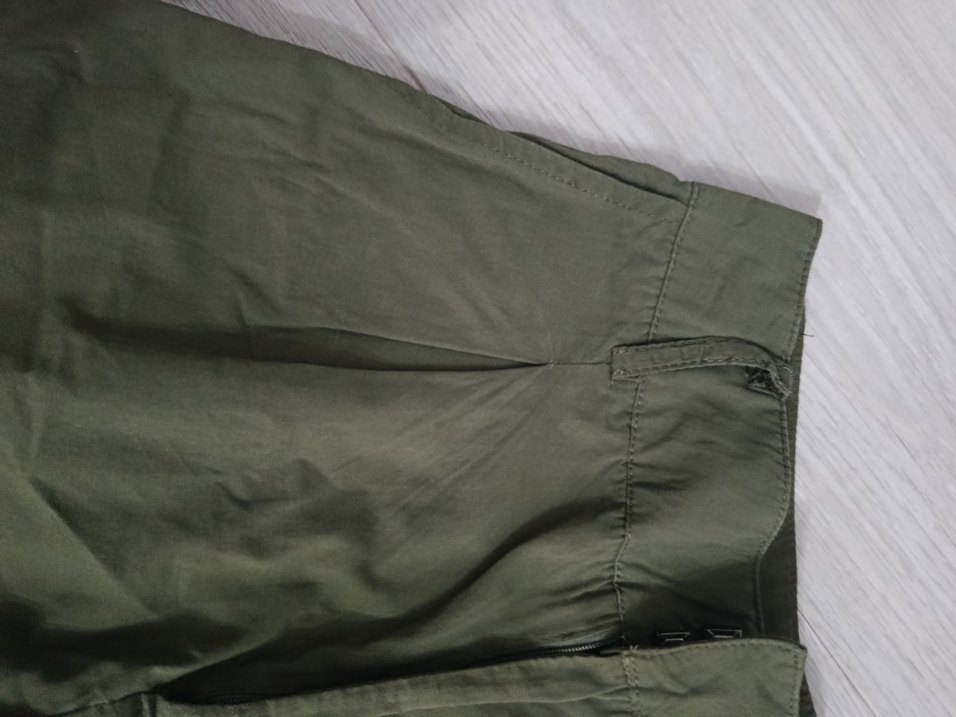 Kadın Haki Bol Kesim Keten Pantolon - Görsel 4