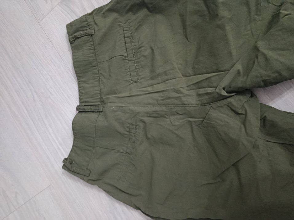 Kadın Haki Bol Kesim Keten Pantolon - Görsel 3