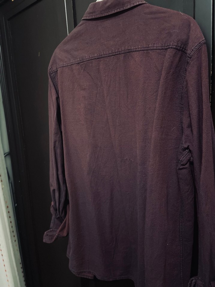 Mavi marka Bordo Düğmeli Erkek Keten Gömlek - Görsel 2