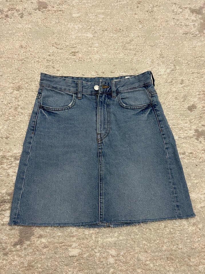 Denim mini etek - Görsel 2