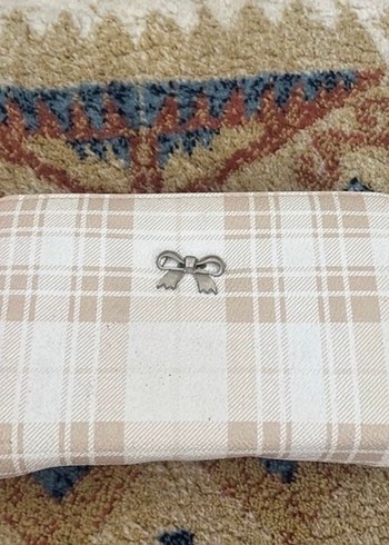 Bej Ekose Vintage Kadın Cüzdan - Görsel 2