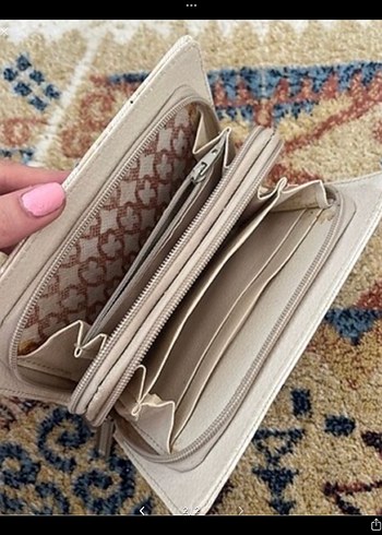 Bej Ekose Vintage Kadın Cüzdan - Görsel 3