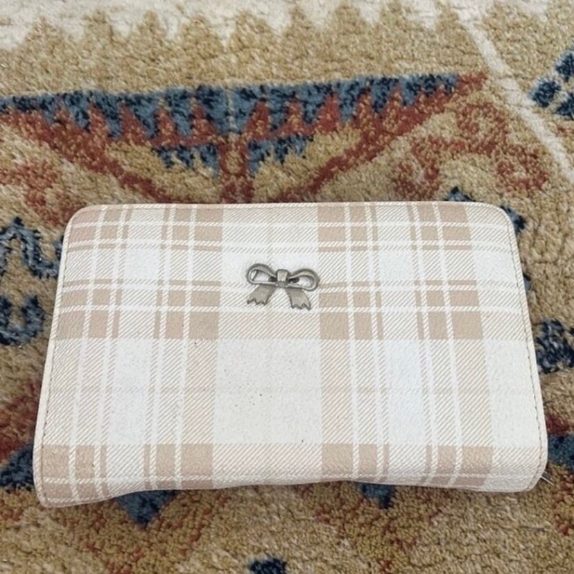 Bej Ekose Vintage Kadın Cüzdan - Görsel 2