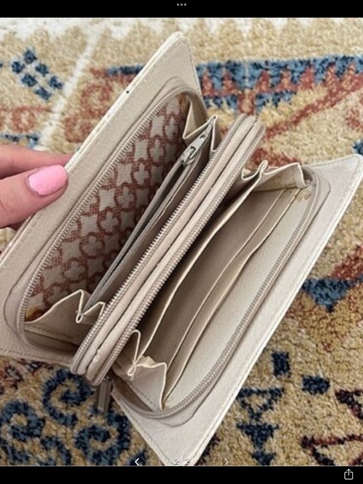 Bej Ekose Vintage Kadın Cüzdan - Görsel 3