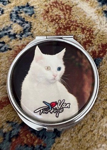 Van Kedisi Desenli Yuvarlak Makyaj Aynası - Görsel 2