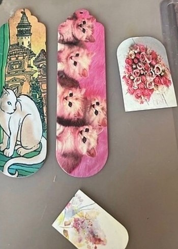 Pastel Pembe Kedi Desenli Kitap Ayracı - Görsel 2