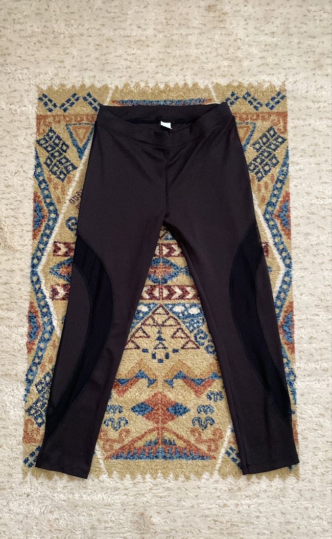 Siyah Elastik Kadın Spor Tayt - Görsel 2