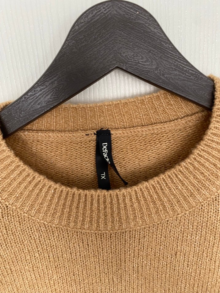 Bej Kadın Yün Bisiklet Yaka Kazak - Görsel 2