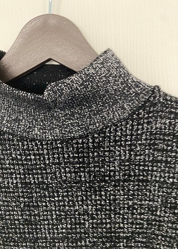 Gri Kadın Boğazlı Triko Kazak - Görsel 3