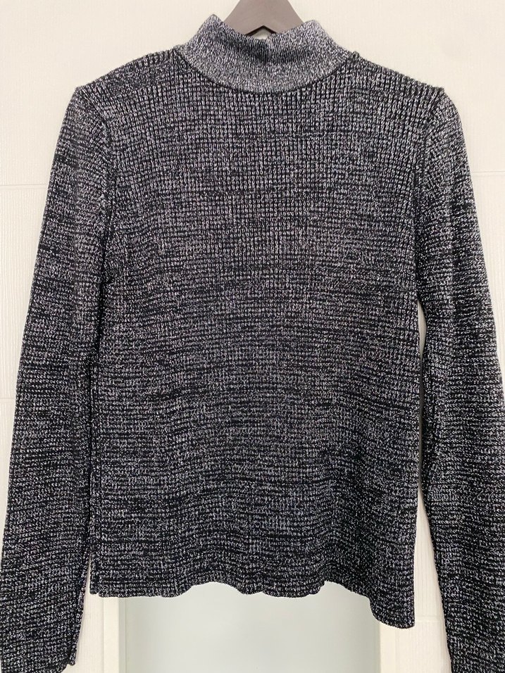 Gri Kadın Boğazlı Triko Kazak - Görsel 2