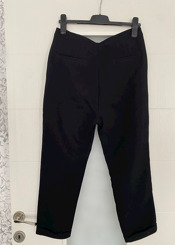 Siyah Kadın Kumaş Pantolon Midi Boy - Görsel 5