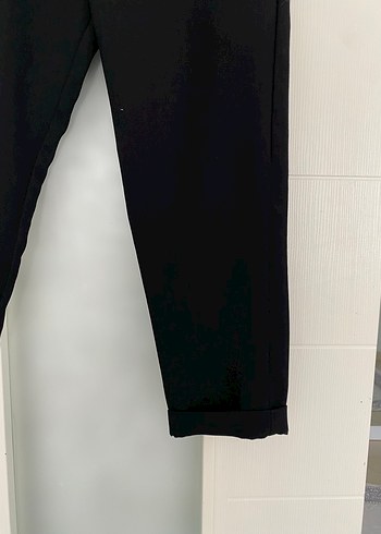 Siyah Kadın Kumaş Pantolon Midi Boy - Görsel 4