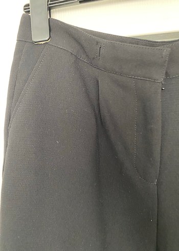 Siyah Kadın Kumaş Pantolon Midi Boy - Görsel 2