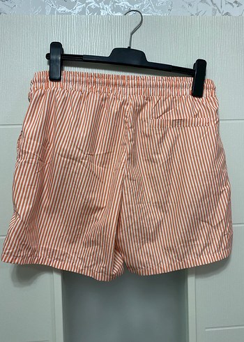 Turuncu Çizgili Erkek Mini Şort - Görsel 4