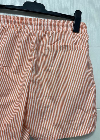 Turuncu Çizgili Erkek Mini Şort - Görsel 3