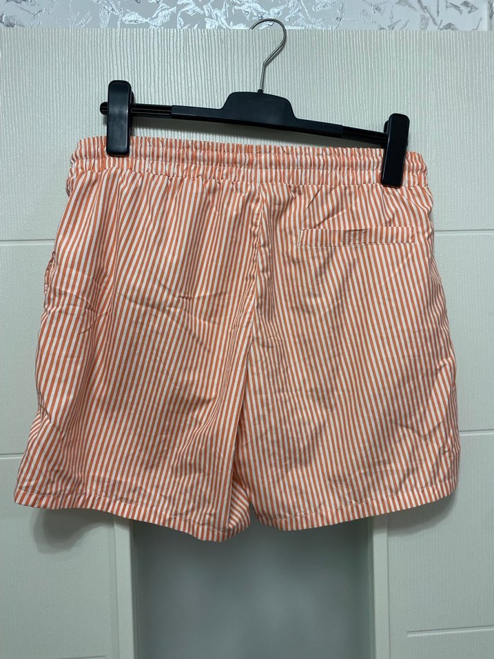 Turuncu Çizgili Erkek Mini Şort - Görsel 4