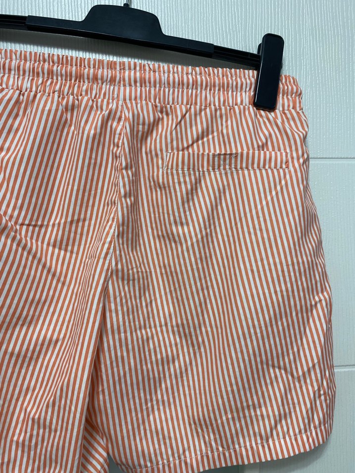 Turuncu Çizgili Erkek Mini Şort - Görsel 3