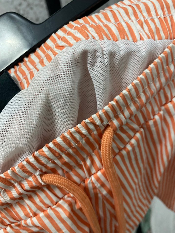 Turuncu Çizgili Erkek Mini Şort - Görsel 5