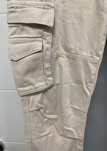 Bej Kadın Rahat Kesim Keten Pantolon - Görsel 4