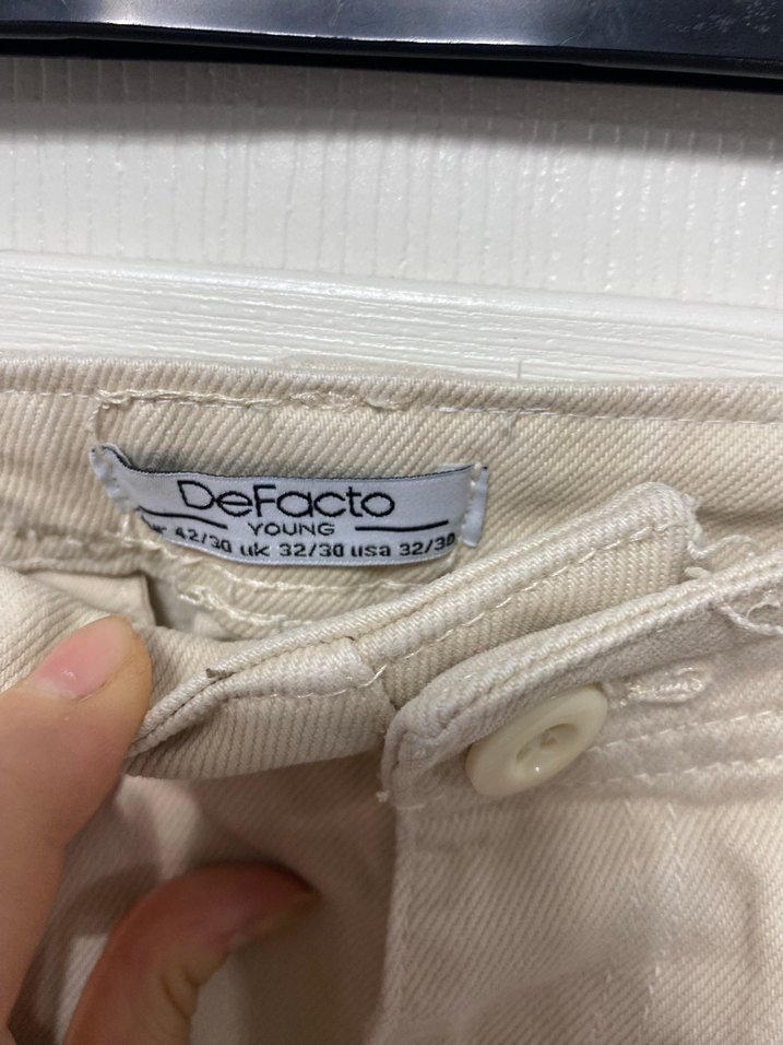 Bej Kadın Rahat Kesim Keten Pantolon - Görsel 5