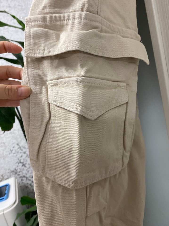 Bej Kadın Rahat Kesim Keten Pantolon - Görsel 2