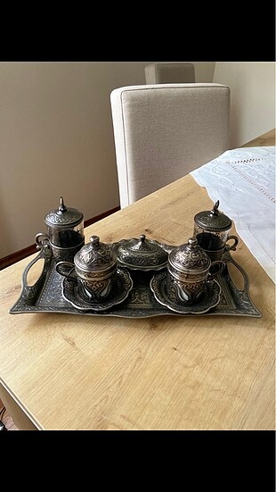 Çift kişilik bakır kahve takımı