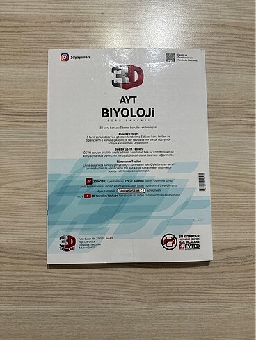  Beden 3D AYT BİYOLOJİ SORU BANKASI