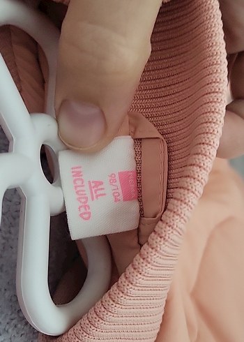 18-24 Ay Beden Düğmeli Pembe Kız Çocuk Mont