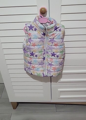 Kız Çocuk Çok Renkli Yıldız Desenli Yelek - Görsel 7