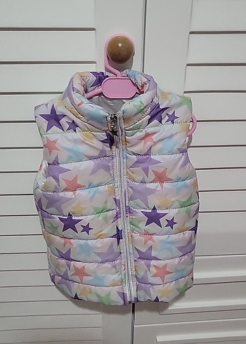 Kız Çocuk Çok Renkli Yıldız Desenli Yelek - Görsel 3