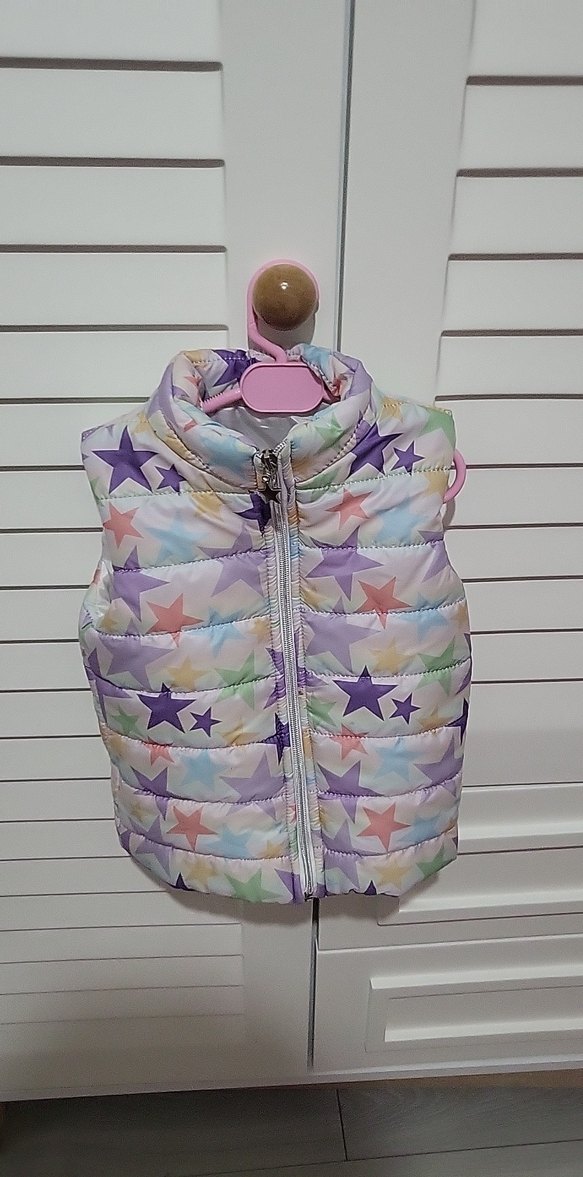Kız Çocuk Çok Renkli Yıldız Desenli Yelek - Görsel 3