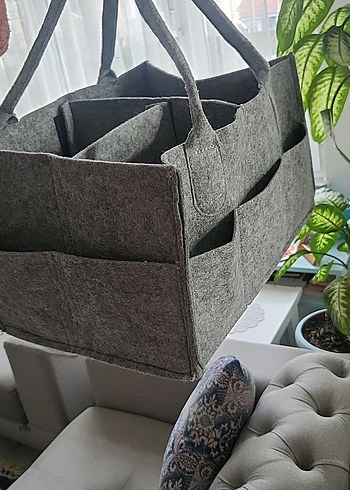 Nakışlı Gri Keçe Bebek Çantası - Görsel 6